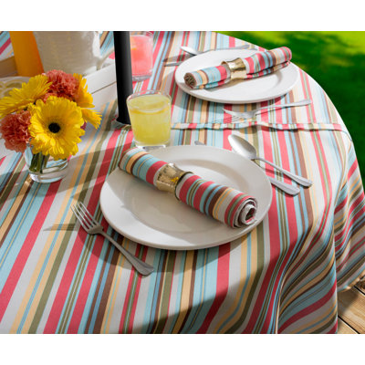 Dominik Striped Polyester Round Tablecloth