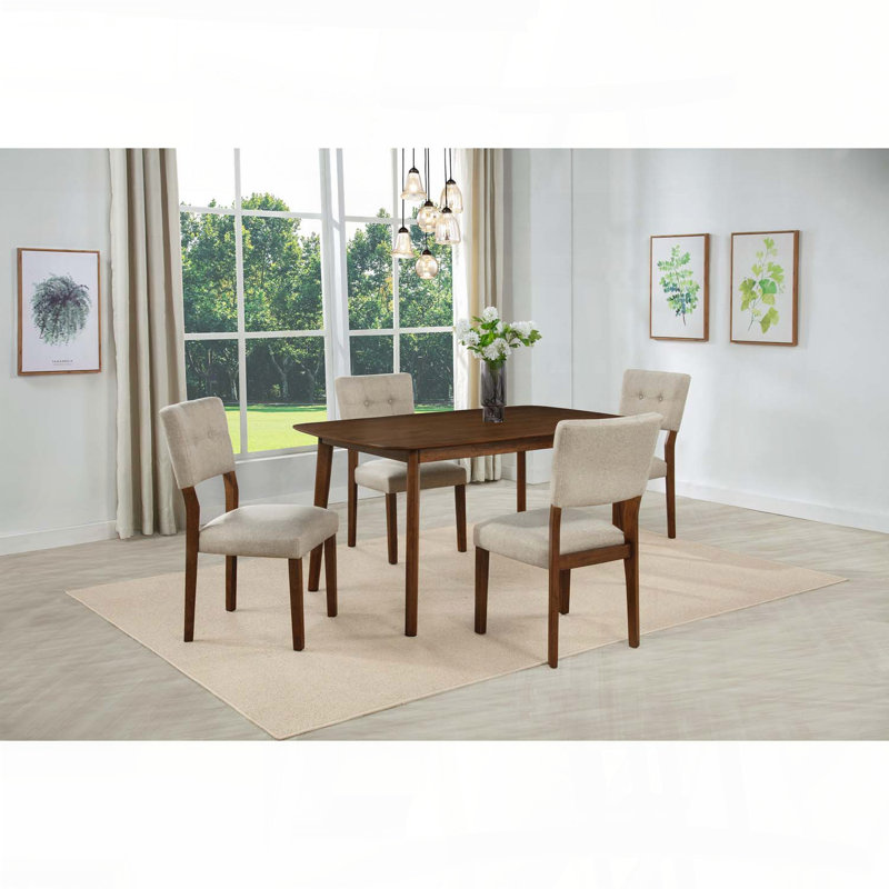 Table de salle à manger rectangulaire Mid-Century moderne - finition bois chaud, 59 po x 35,5 po