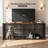 86.7" Double Dog Crate Furniture with 4 Doors,Dog Kennel TV Stand End Table with Removable Divider-2078404949