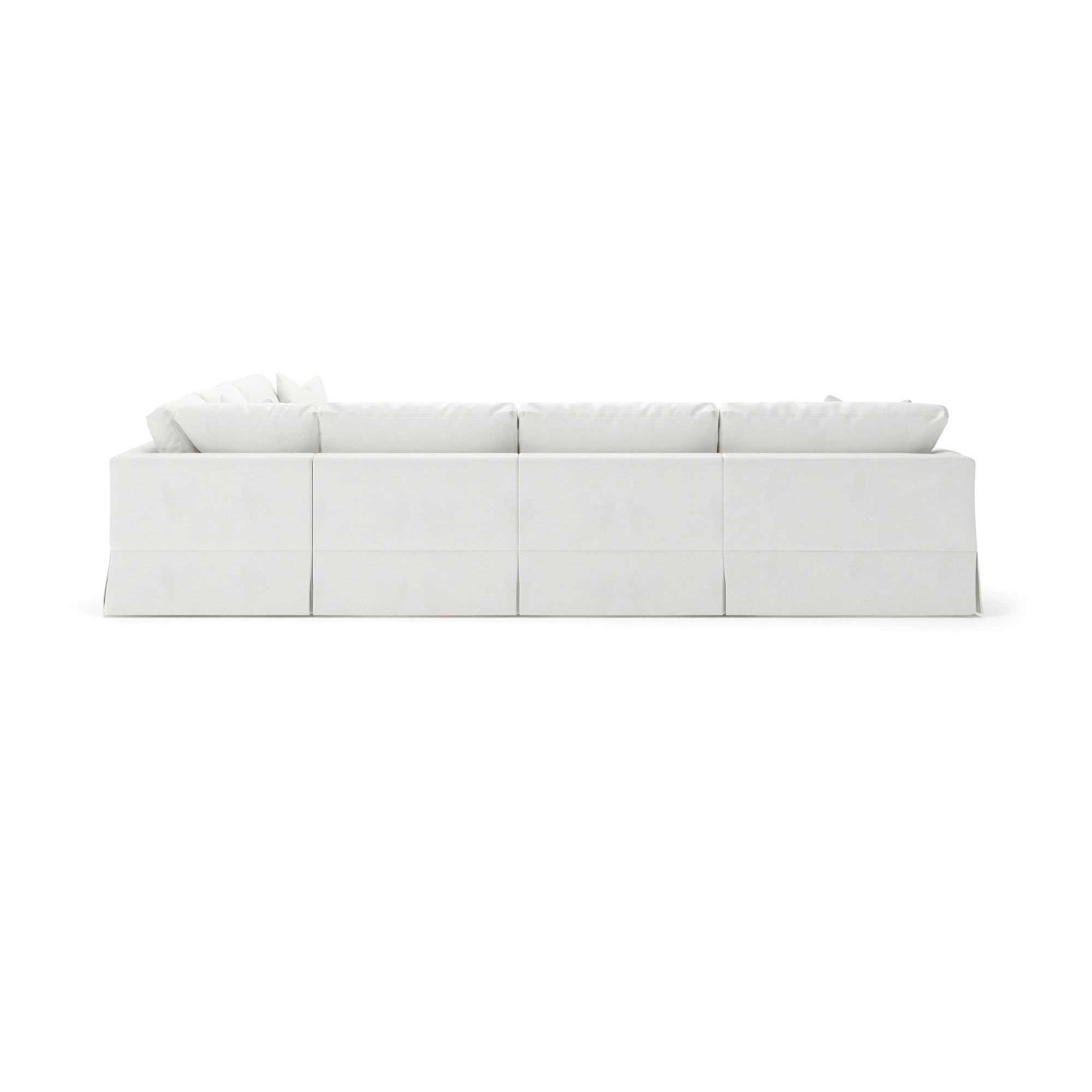 Lucia 5 - Piece Slipcovered Sectional, Classic Bleach White Twill, Left Hand Facing