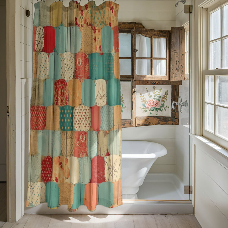 Nostalgic Blossom - Rideau de douche Premium, H 74 po x l 71 po