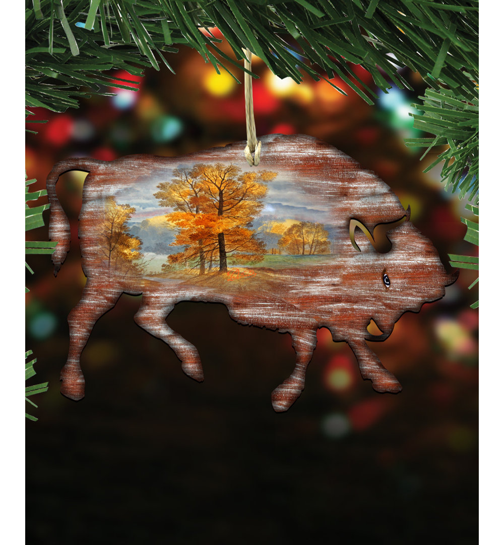 Buffalo Hanging Shaped Ornament (Set of 3) The Holiday Aisle®