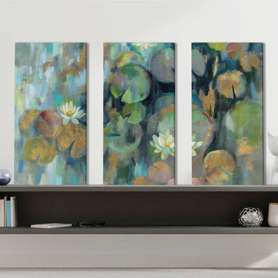 «Magic Lily Pond», ensemble de 3 toiles tendues