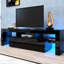 Meuble télé 20 couleurs à DEL, style moderne noir, 63 x 13,8 x 17,7 po, pour téléviseurs de 60 à 69 po, 70,6 lb, console à télécommande de 60 à 69 po avec 20 lumières