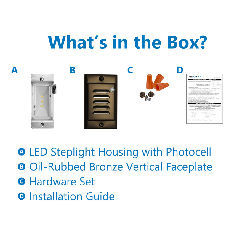 Integrated LED Step Light, Oil-Rubbed Bronze