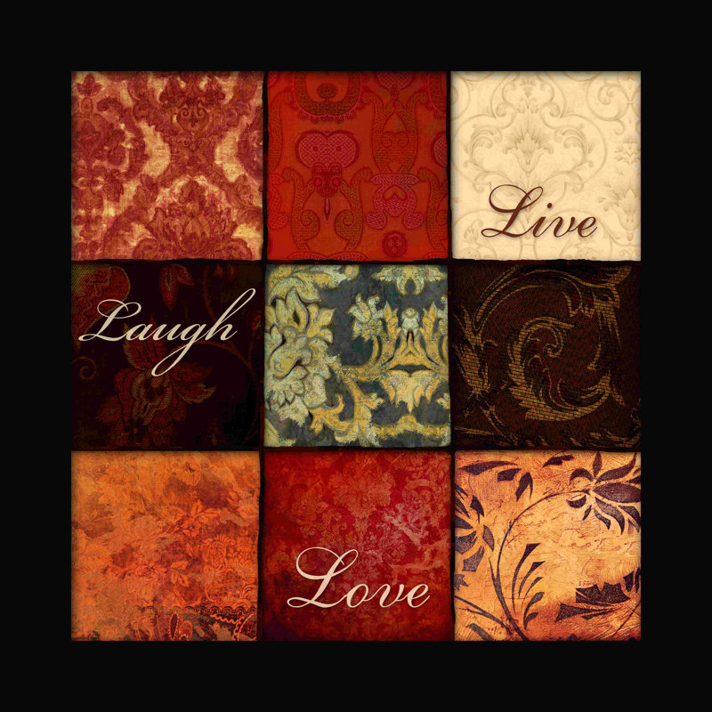 «Live Laugh Love», impression sur toile tendue, H 12 po x l 12 po