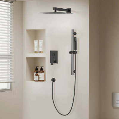 2-Function High-Pressure Rainfall Shower System, Tub Faucet Set