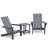 Ensemble de 2 chaises Adirondack avec table d'appoint, chaises de foyer d'extérieur toutes saisons pliables Adirondack