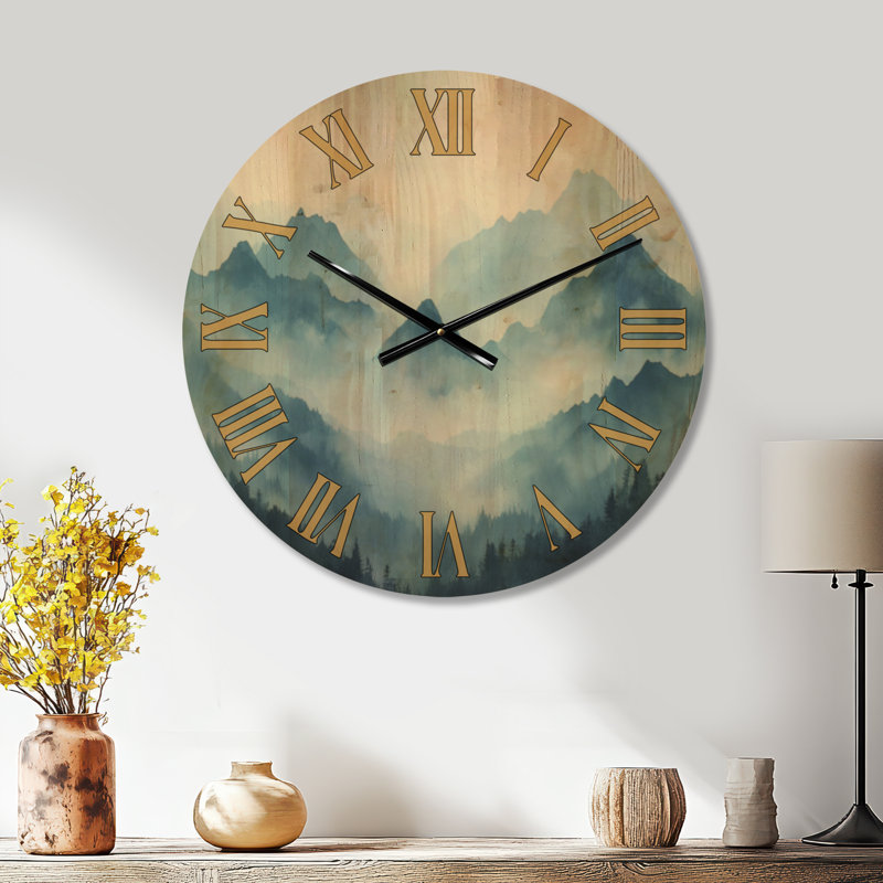 Horloge murale ronde en bois Scenic, Medium