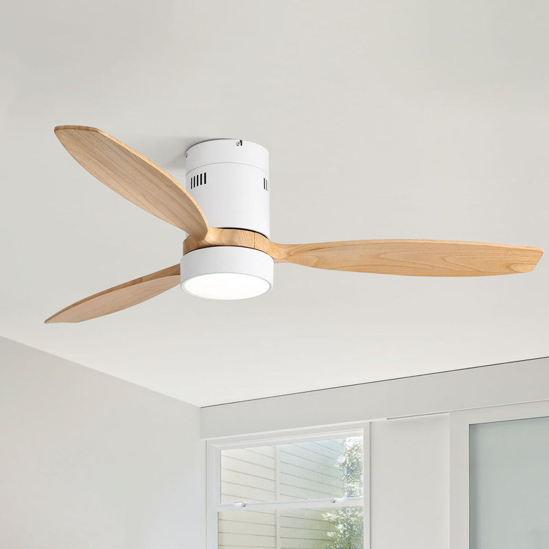 132cm 3-blade Modern Ceiling Fan with LED Light and Remote Control