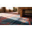 Flatweave Wool Geometric Area Rug in Blue