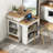 Kitchen Island With Extendable Dining Table, Kitchen Storage Table With Double-Sided Storage, Kitchen Island With 2 Drawers, Power Outlet, Side Open Shelves, For Kitchen, Dining Room-561223701
