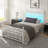 53.6" H Metal Platform Bed with LED Lights and Vintage Headboard-378611835-378611834