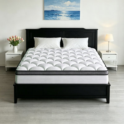10 Inches Hybrid Mattress, Cooling-Gel Memory Foam, Pocket Springs, Firm Support, Certipur-US Certified