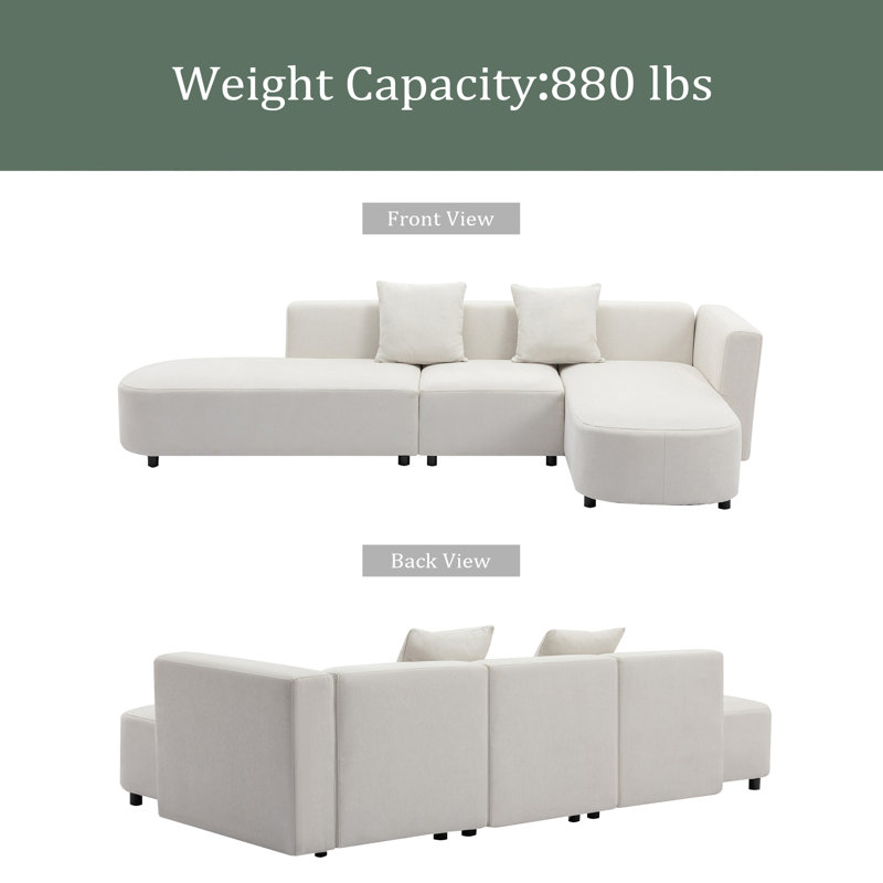 Canapé rembourré de luxe pour salon moderne, Beige