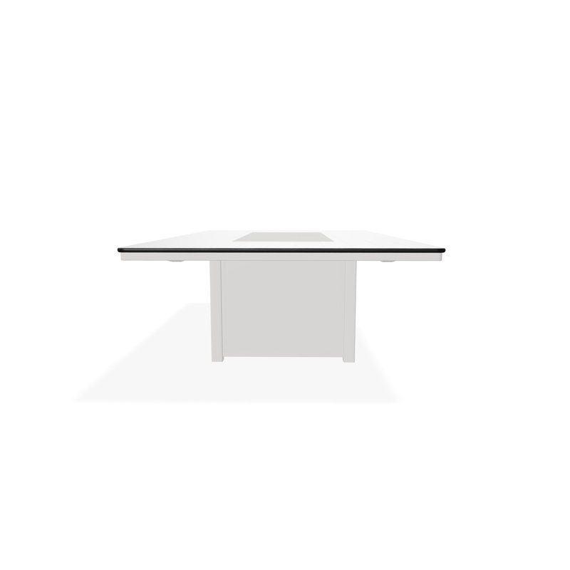 48" x 84" Marine Grade Polymer Fire Table with Propane Shelf, Snow/Black