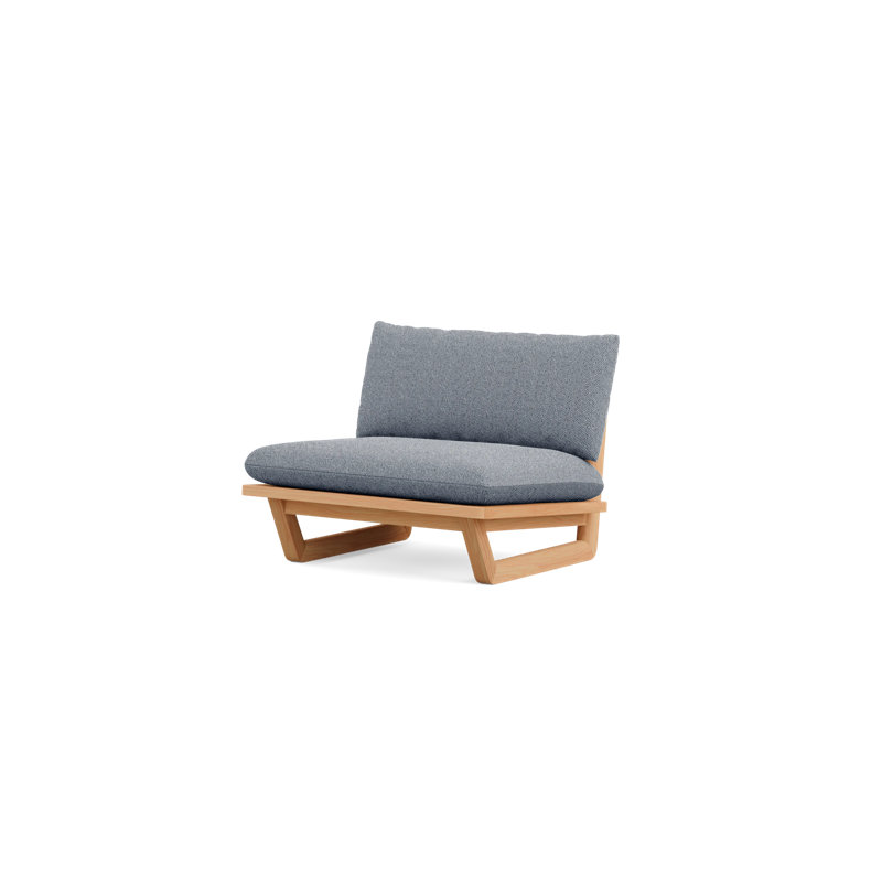 Outdoor Teak Lounge Chair, Sunbrella Berber Rib Dune, No