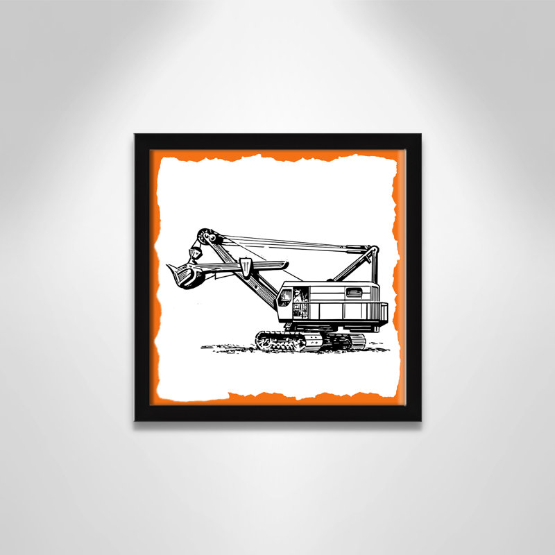 Avertissement 3 enfants, impression sur papier, H 13 po x l 13 po x P 1,19 po, Encadré de boîte noir