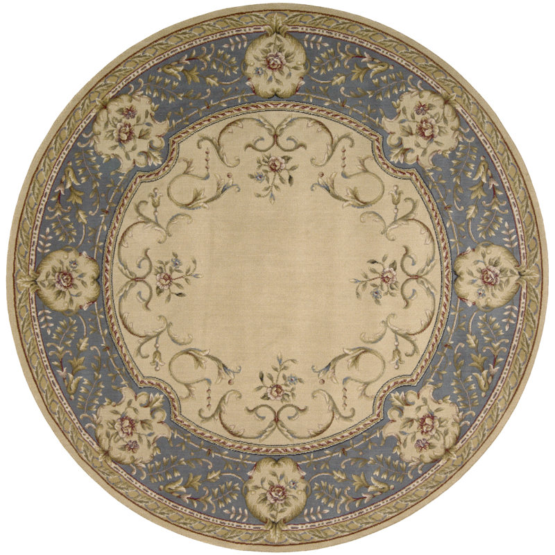 Payzley Wool Oriental Indoor Rug, Round 5'6"