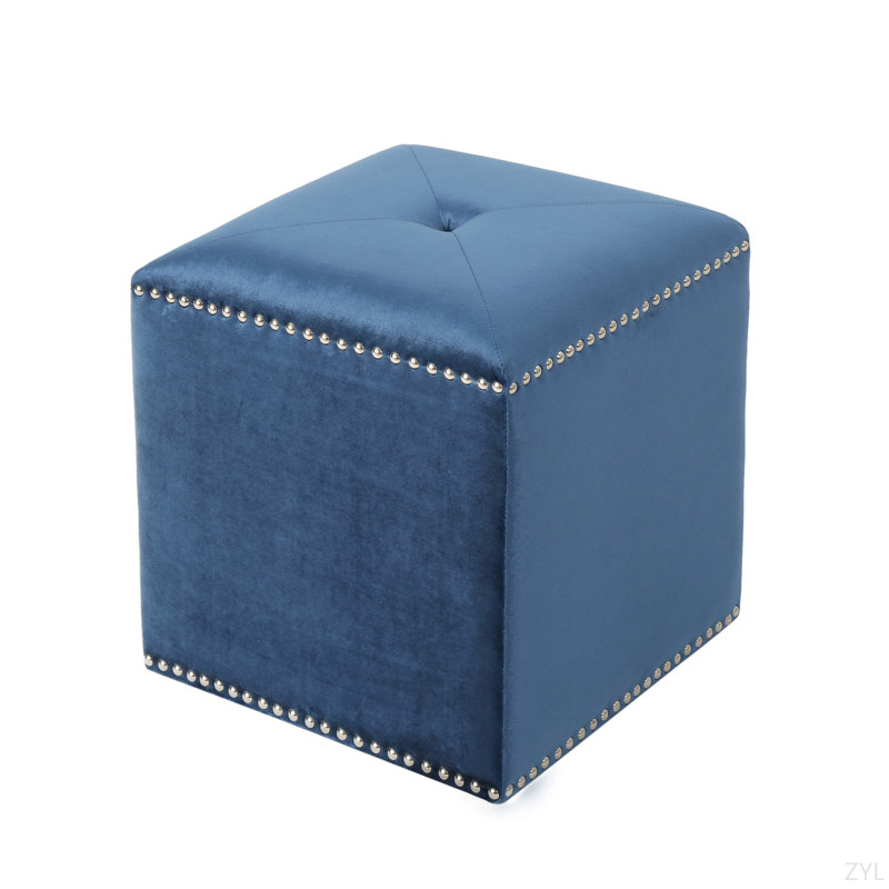 Modern Square Ottoman, Blue