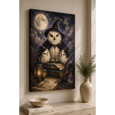 Reproduction d'art sur toile grand magicien hibou 24 x 36 pouces, reproduction d'art sur toile, hibou