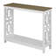  Console 39,5 po en bois de grève et en bois rectangulaire blanc avec tablettes