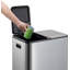 Poubelle de recyclage 60L à deux compartiments, poubelle de cuisine 16 gal avec couvercle à fermeture douce et 2 seaux