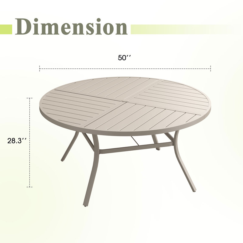Table de salle à manger d'extérieur 50 ", Coquillage de sable