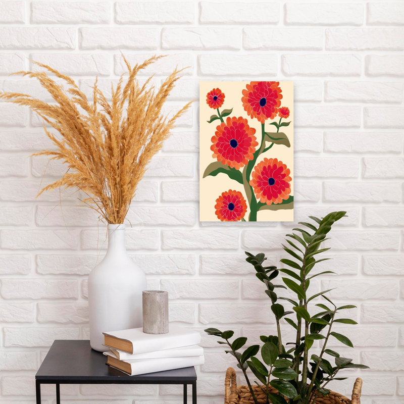 Vibrant Red Blooms by Flow Line - Wrapped Canvas Print, 45.72 cm H x 30.48 cm W