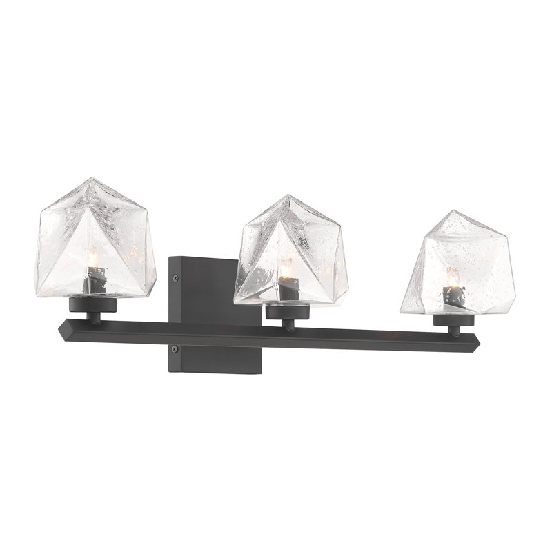 Summit 3-Light Bathroom Vanity Light in Matte Black, Black