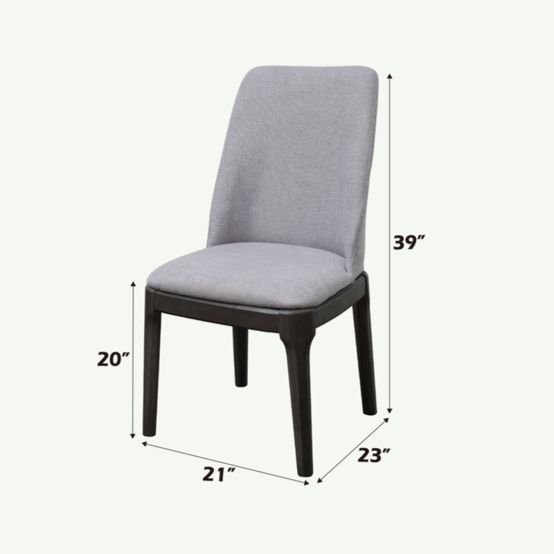 Ensemble de 2 chaises d'appoint Madan en lin gris clair et chêne gris