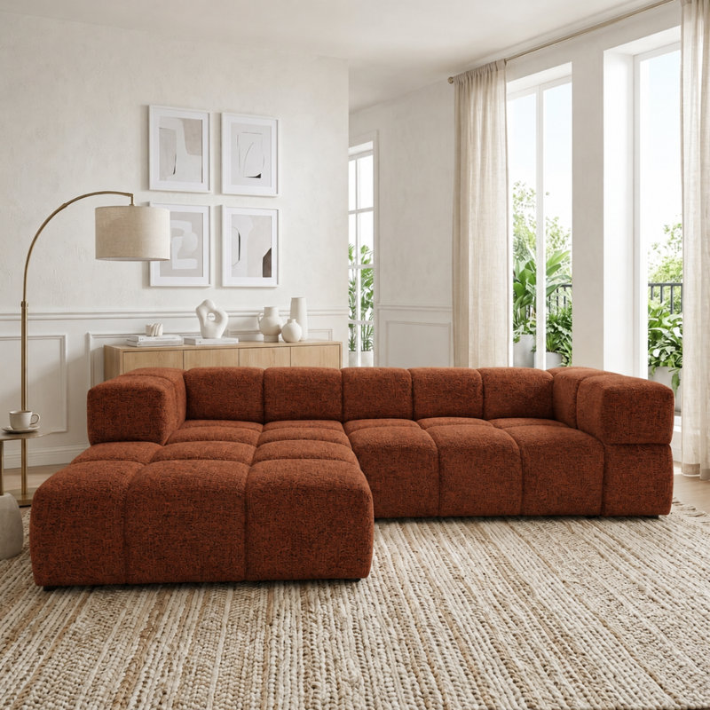 Rudalph 3 Seater Sectional, Left Hand Facing