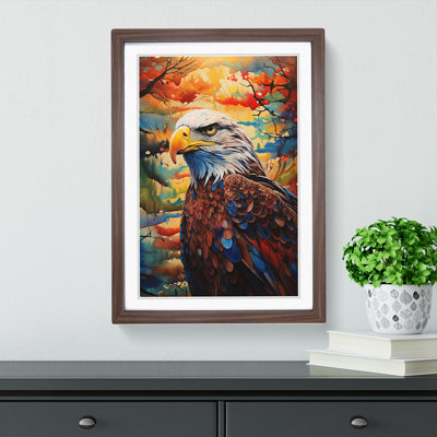 Eagle Expressionism - Single Picture Frame Print on Wood