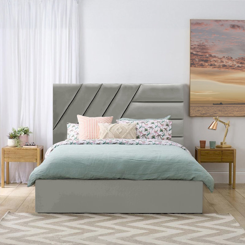 Eleonora Upholstered Bed, Grey, Single (3')