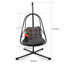 Fauteuil à œufs pivotant avec support Fauteuil suspendu en osier de rotin pour l'intérieur et l'extérieur avec support de type C, avec coussin et oreiller