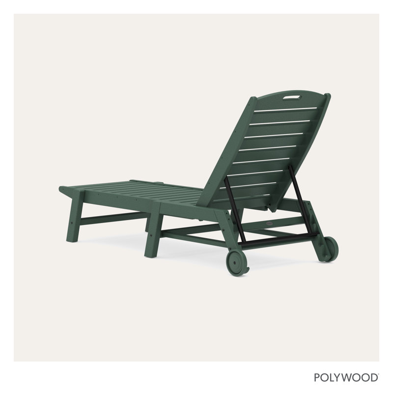 Lakeside POLYWOOD Nautical Chaise with Wheels, Green