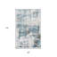 Tapis de couloir abstrait bleu et brun 3 pi x 10 pi avec franges