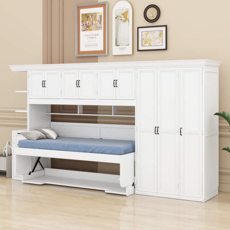 Lit escamotable avec garde-robe Murphy, Blanc