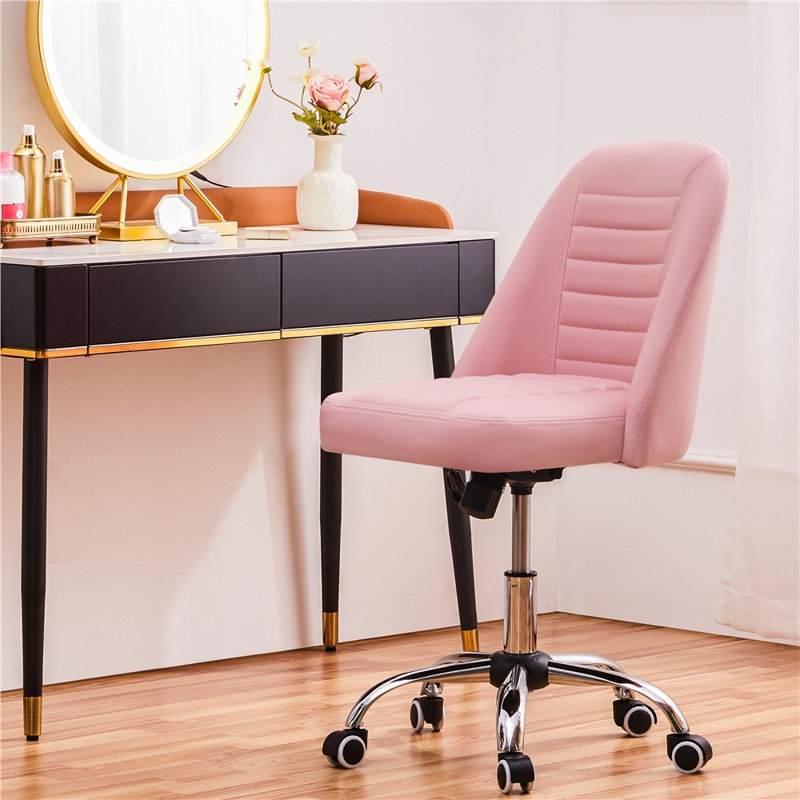 Chaise de travail Lytisha, Pink Faux Leather
