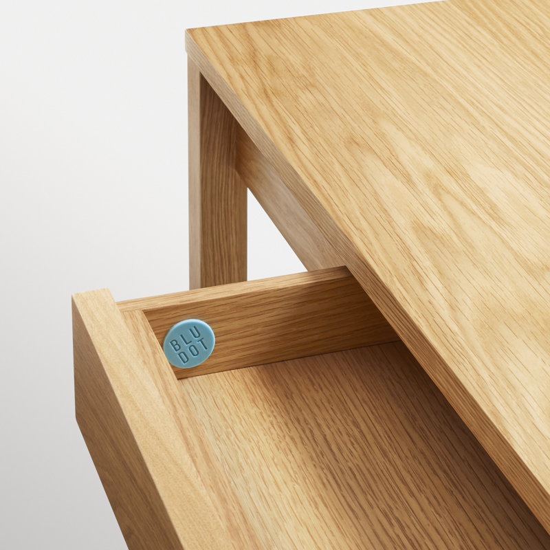 Open Plan Writing Desk, White Oak, 30" H x 42" W x 20" D