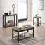 Moderne gris / noir à finition bicolore 1Pc Console sous-table avec rangement et rangement en bois d'hévéa et placage de noyer