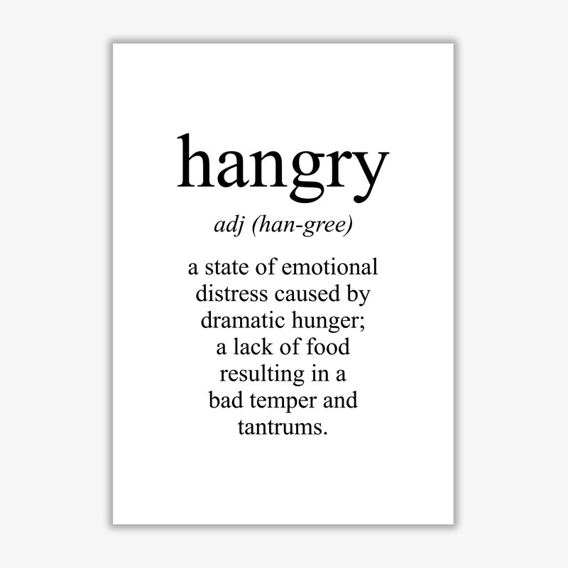 Hangry - Single Picture Frame Print, 85 cm H x 60 cm W x 1 cm D, No Frame