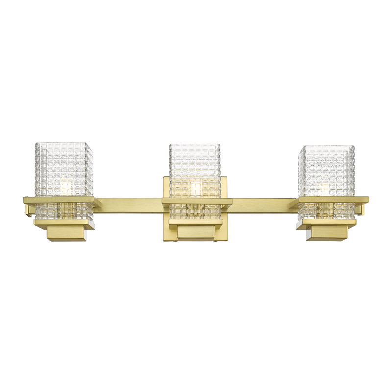 Barre d'éclairage de salle de bain 3 lumières DEL à intensité variable, Or satiné