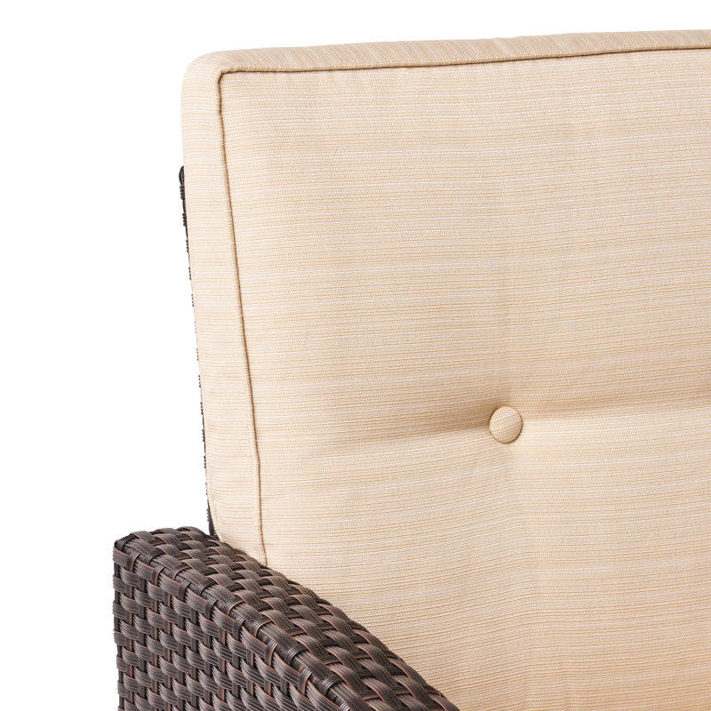 Coussin réversible 3 places pour patio - brun foncé, imperméable, structure en fer brun, acier