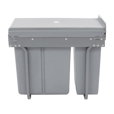 10L + 20L Pull-Out Dual Trash Can For Cabinet, Kitchen Cabinet Garbage Can With Ordinary Rail