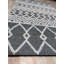 Tapis géométrique contemporain noir en laine fabriqué à la main Modern Kilim-1233800033