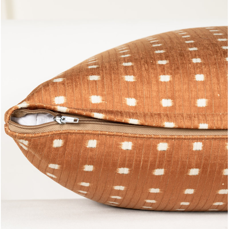 Coussin Miramar, Carré 20 po, Plumes, Orange