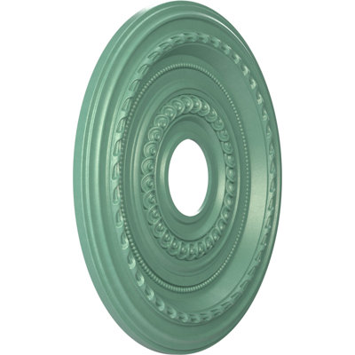 16"OD x 3 1/2"ID x 1"P Cole Thermoformed PVC Ceiling Medallion (Fits Canopies up to 4 1/2"), Universal Pearl Metallic Sea Mist