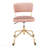 Gold Metal & Light Blue Velvet Contemporary Task Office Chair-329581865