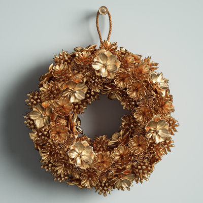 Handcrafted Faux Pine Pinecones 15'' Wreath